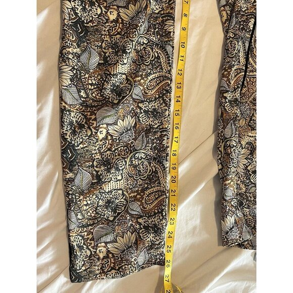 Zara High Waist Floral Casual Trousers With Velvet Stripe Size Small - Picture 12 of 13